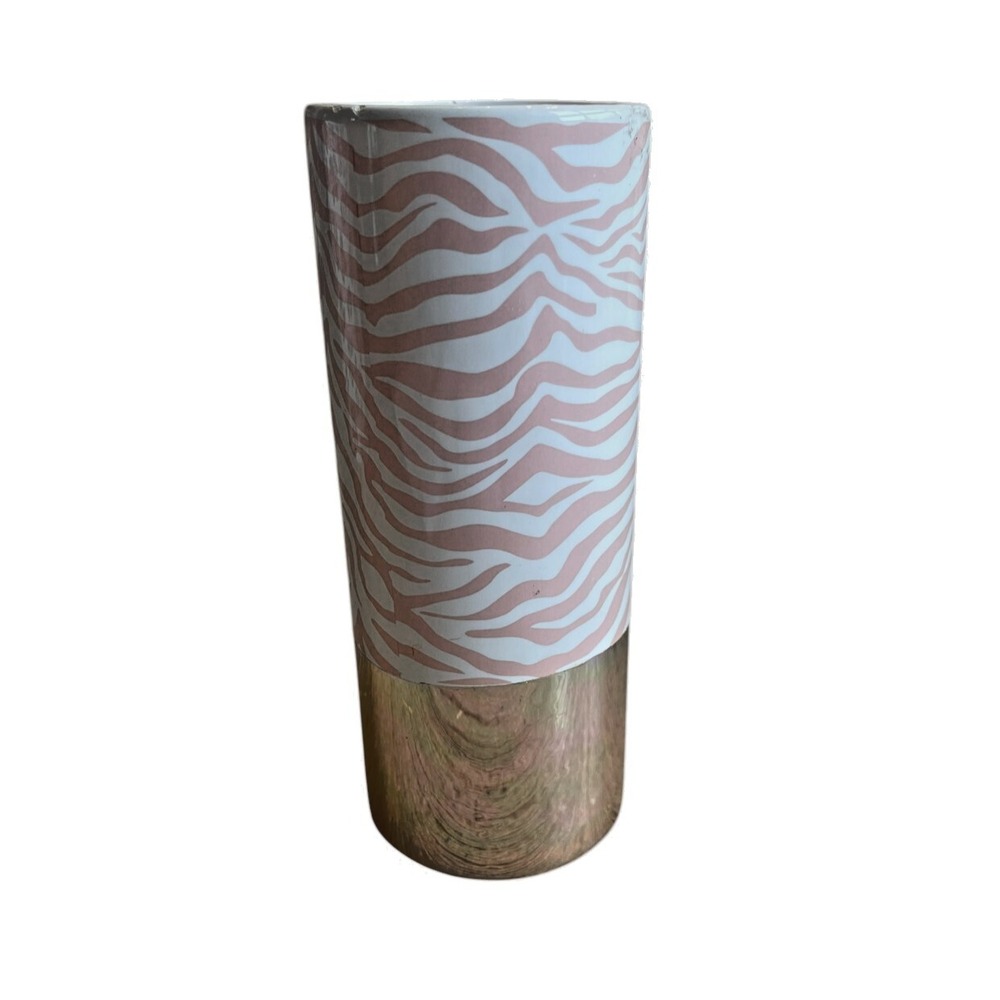 Two's Company Pretty In Pink Patterned Vases- Set of 3- Measures 7 1/2" H x 3" D - Picture 3 of 5